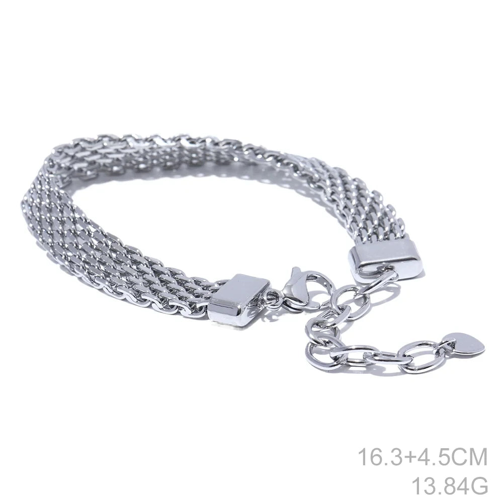 Yhpup Collana a collo largo con catena cubana in metallo impermeabile in acciaio inossidabile Colore oro argento Regalo di gioielli con texture alla moda