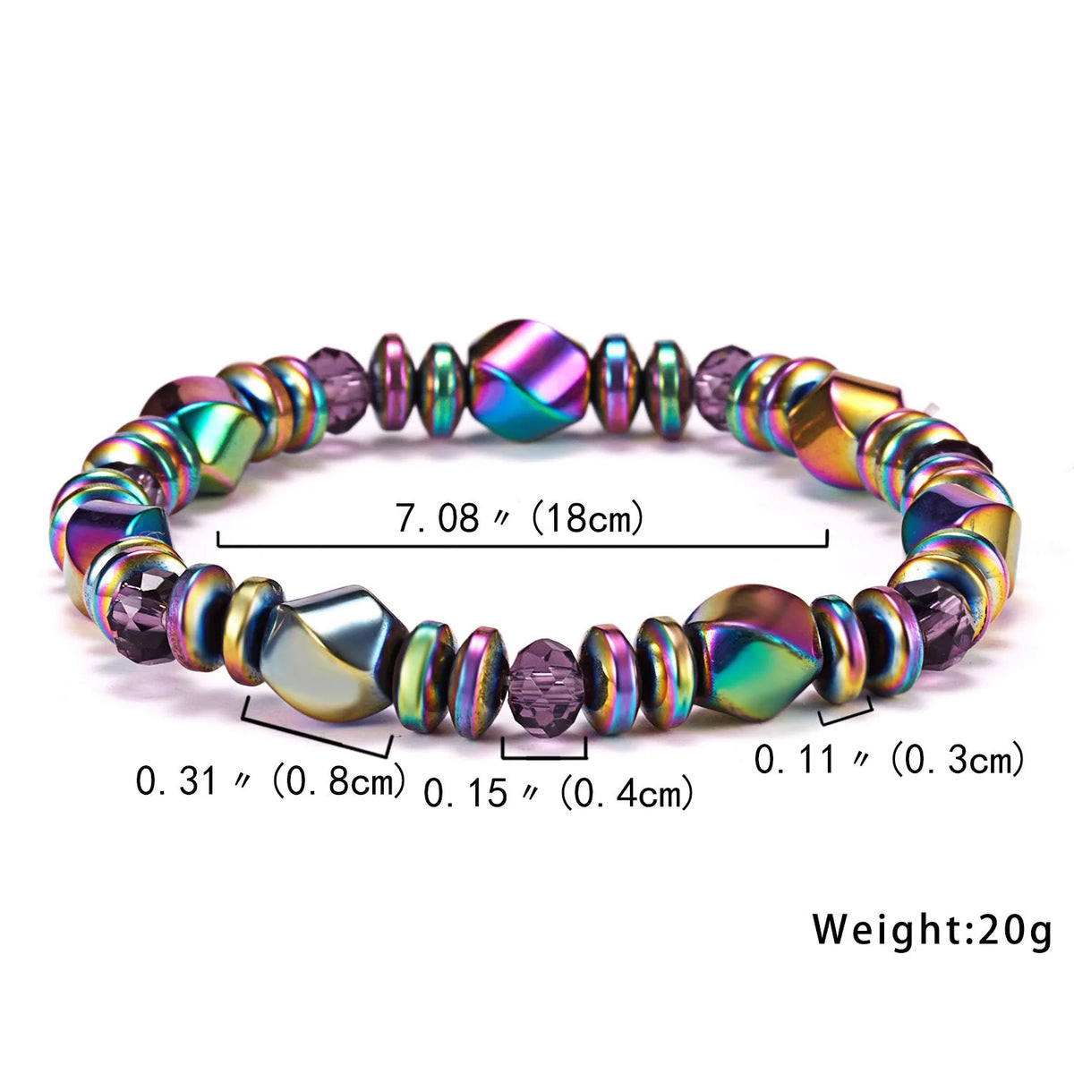Bracciale energetico magnetico colorato per uomo Terapia sanitaria Slim Il corpo Braccialetti irregolari in pietra naturale Regali per un amico