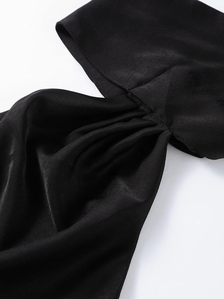 Sciarpa a nastro Halter Abito da donna Spalla inclinata Raso di seta Slim Fit Streamer Grandi abiti sexy senza schienale Abiti lunghi da donna Estate