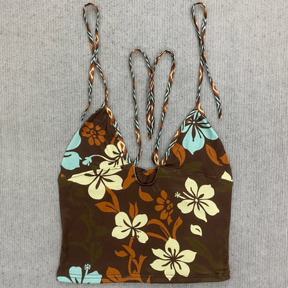 Maillot de bain deux pièces sexy pour femme au motif floral rétro, style décontracté pour la plage, nouvelle collection printemps-été 2026