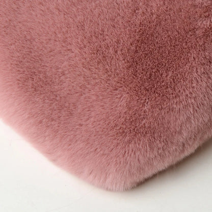 Borse a forma di cuore da donna alla moda Borse a tracolla in pelliccia sintetica carina Borsa a tracolla a catena in morbida peluche da donna Shopper Totes