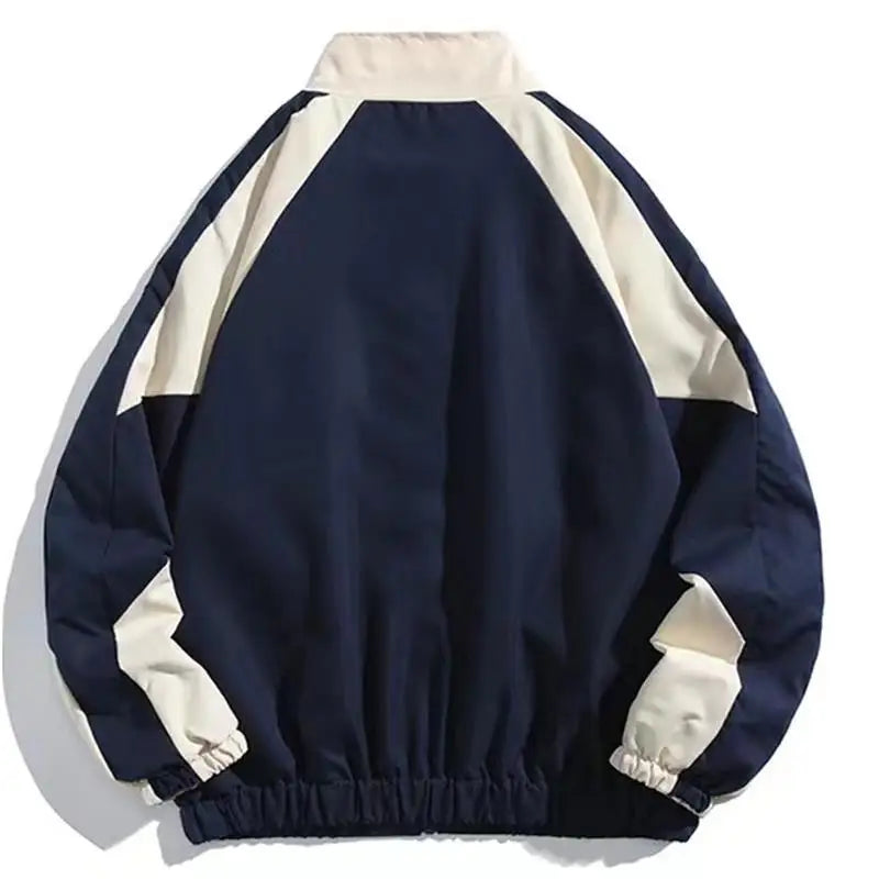Giacca a righe riflettenti Giacca a vento Cappotto 2024 Uomo Hip Hop Streetwear Giacca con cerniera Harajuku Cappotti sottili Sport Nero Blu