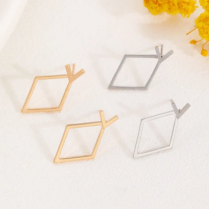 Orecchini di design combinato a doppio strato con rombo geometrico per le donne, moda semplice, accessorio quotidiano, gioielli per feste, regali di compleanno