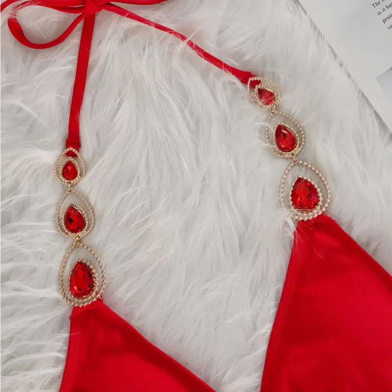 Nero Sexy Bikini 2026 Costume da bagno con strass Donna Costumi da bagno Donna Push Up Bikini Beach Swim Wear Costume da bagno Piscina Bagnante