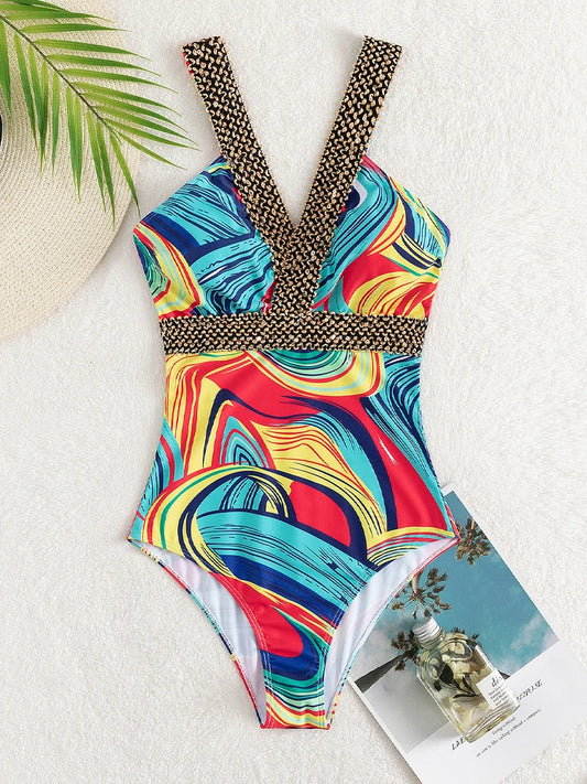2026 Sexy Print Swimwear Women Push UP One Piece Swimsuit Monokini Backless Hollow Summer Bathing Suit