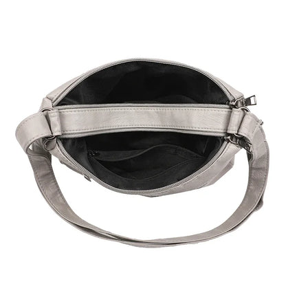 Borsa a tracolla in pelle da donna Tracolla regolabile Chiusura con cerniera Borsa per donna Viaggio Lavoro Borsa a tracolla casual quotidiana