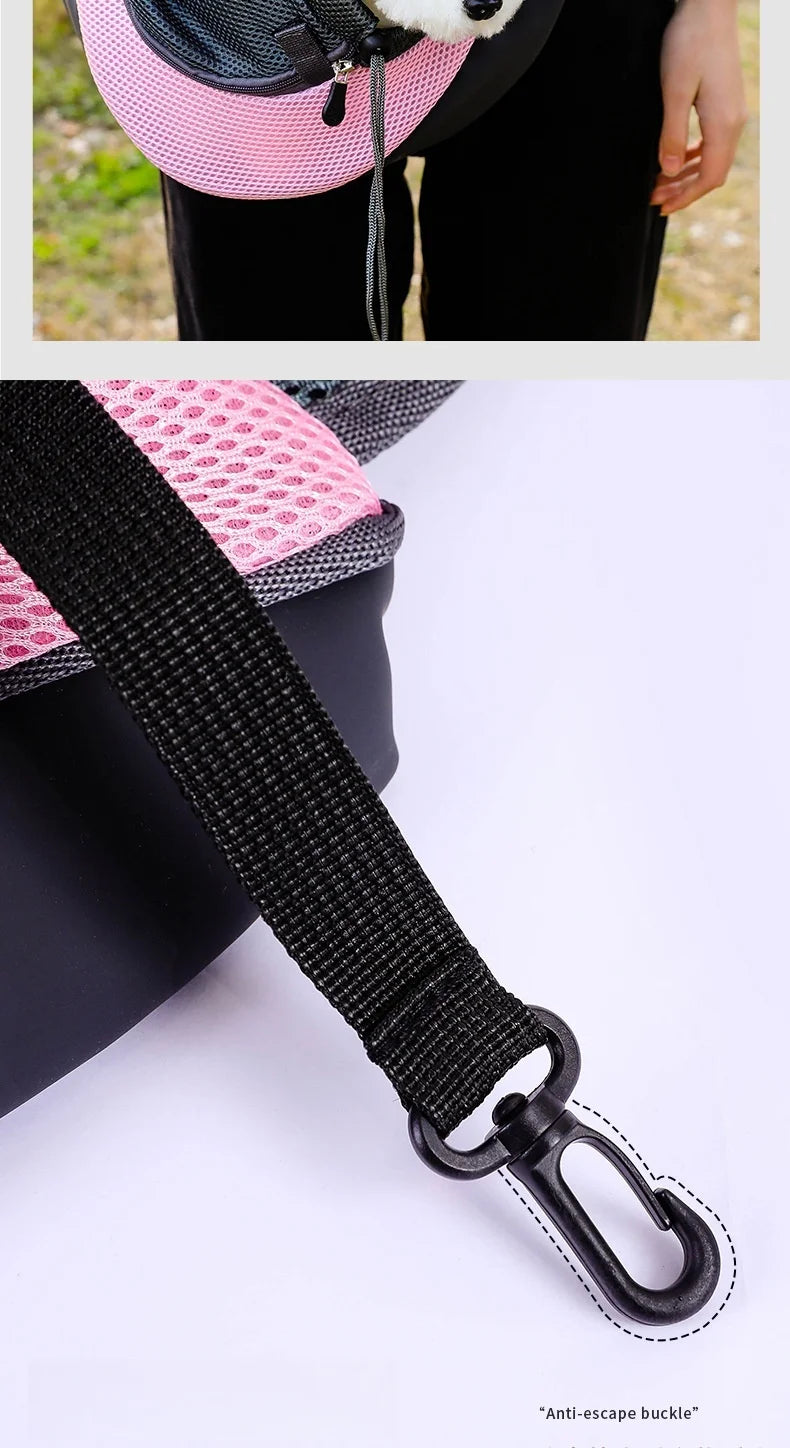 Zaino per animali domestici, borsa a tracolla portatile da viaggio, borsa a tracolla per esterni a mani libere adatta per forniture per animali domestici per gatti e cani