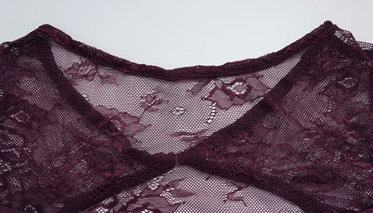 CNYISHE Patchwork di pizzo Backless O Collo Abiti da donna Moda Sheer Manica lunga Guaina Abiti Scava Fuori Femminile Hip Wrap Aderente