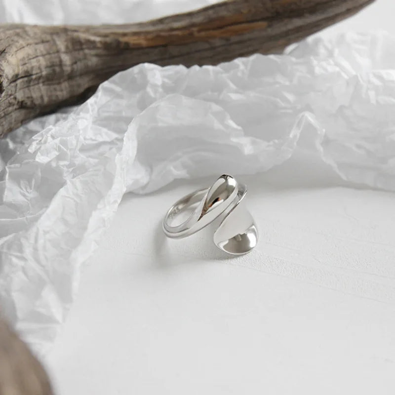 Anelli in Argento Sterling 925, Nuovi Gioielli da Festa, Charm Vintage, Design Geometrico a Doppio Strato, Accessori Regalo, Dropshipping