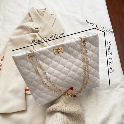 Borse a Tracolla per Donne in Pelle PU con Motivo a Rombi, Borsa Capiente e di Design con Manico Sottobraccio