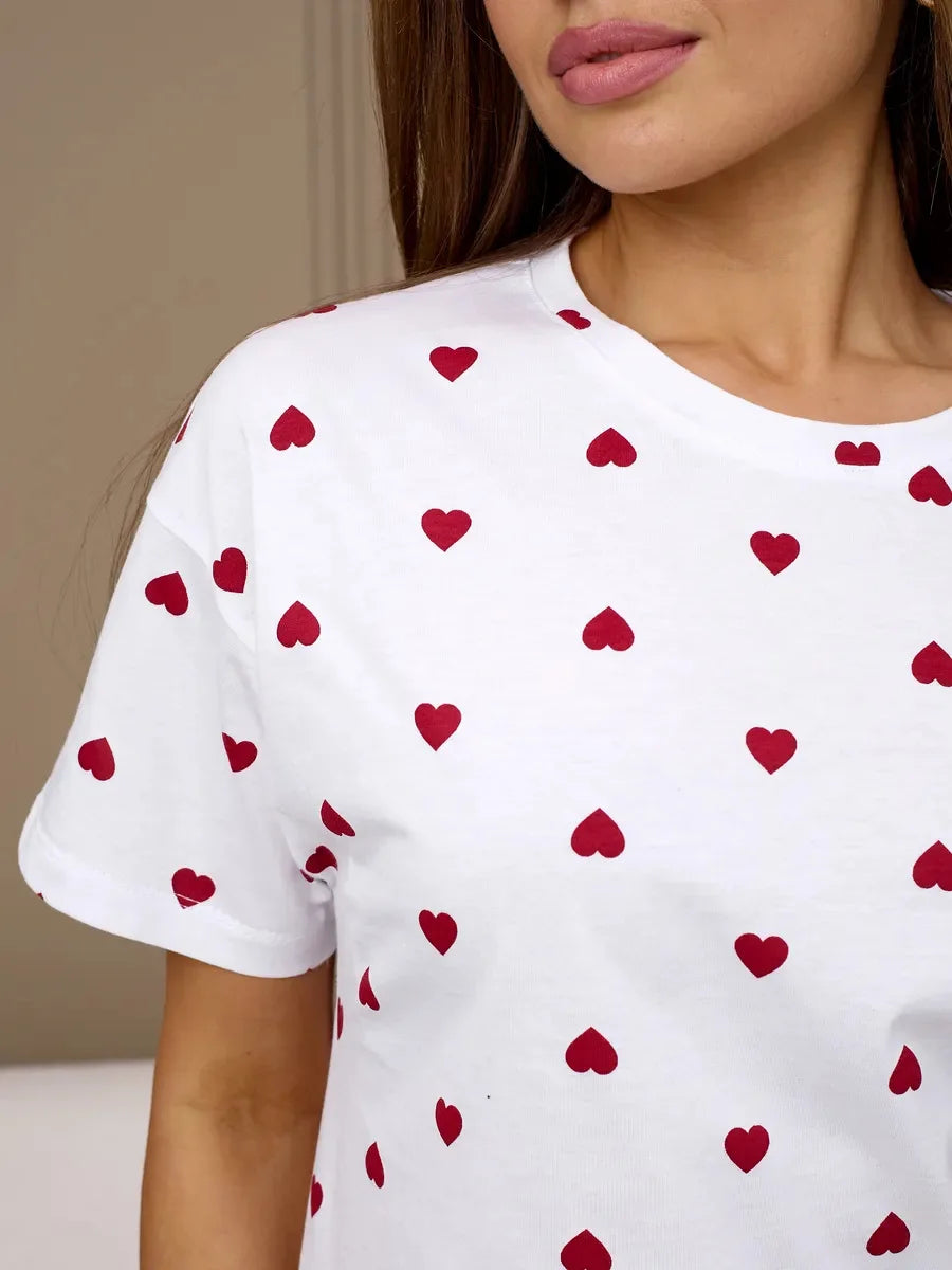 Pigiama da donna Set Nuova primavera ed estate Nuovi pantaloncini stampati Pigiama da donna casual alla moda a cinque maniche Homewear