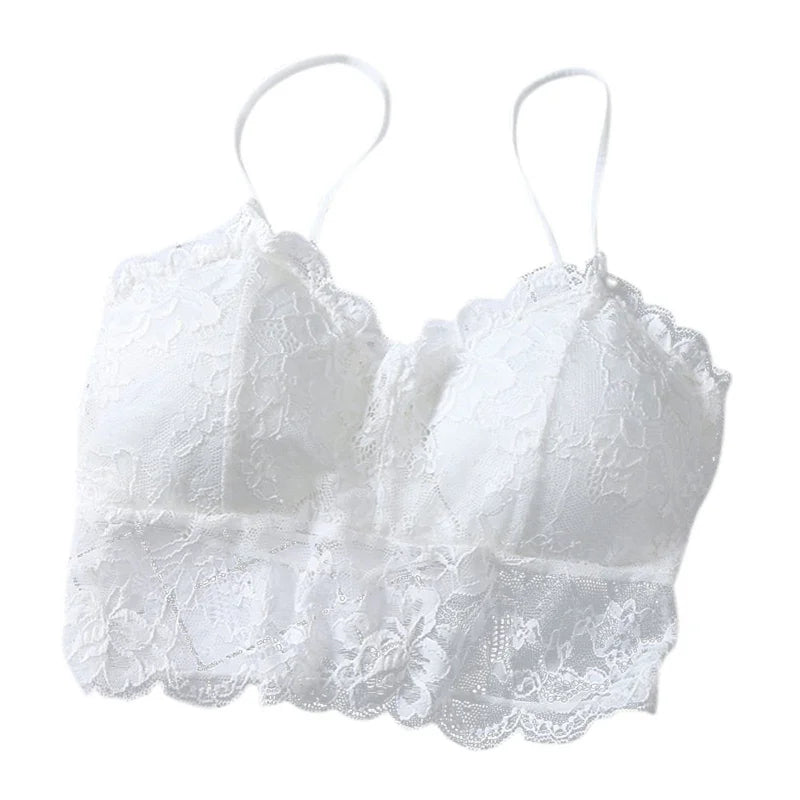 Sommer Damen Spitze Sexy Top Ärmellos Einfarbige Oberteile Ungepolstertes Bralette Bustier Reißverschluss Hinten Club Crop Tank Einheitsgröße Lingerie