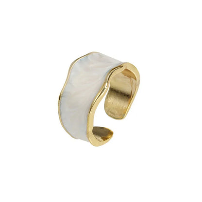 Anelli aperti a doppio gocciolamento di olio color oro retrò per le donne Anello da dito regolabile irregolare di lusso 2023 Nuovi gioielli da sposa alla moda