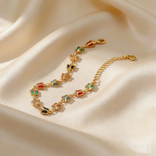 Bracciale con zirconi colorati per donna, accessorio gioiello di alta gamma, dolce e lussuoso