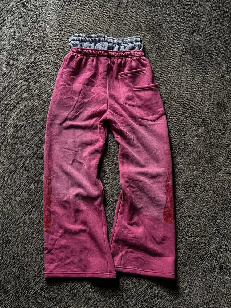 Pantaloni Casual Larghi e Dritti con Ricami e Stampe, Moda Autunno-Inverno per Uomo e Donna