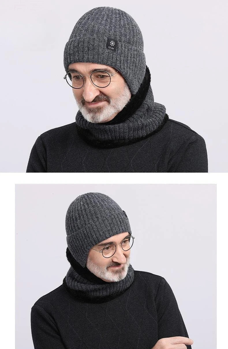 Cappello Invernale da Uomo per Esterni, Lavorato a Maglia, Caldo e Felpato, con Visiera e Paraorecchie, Stile Casual, Foderato in Finta Pelliccia, Protezione per le Orecchie per Ciclismo