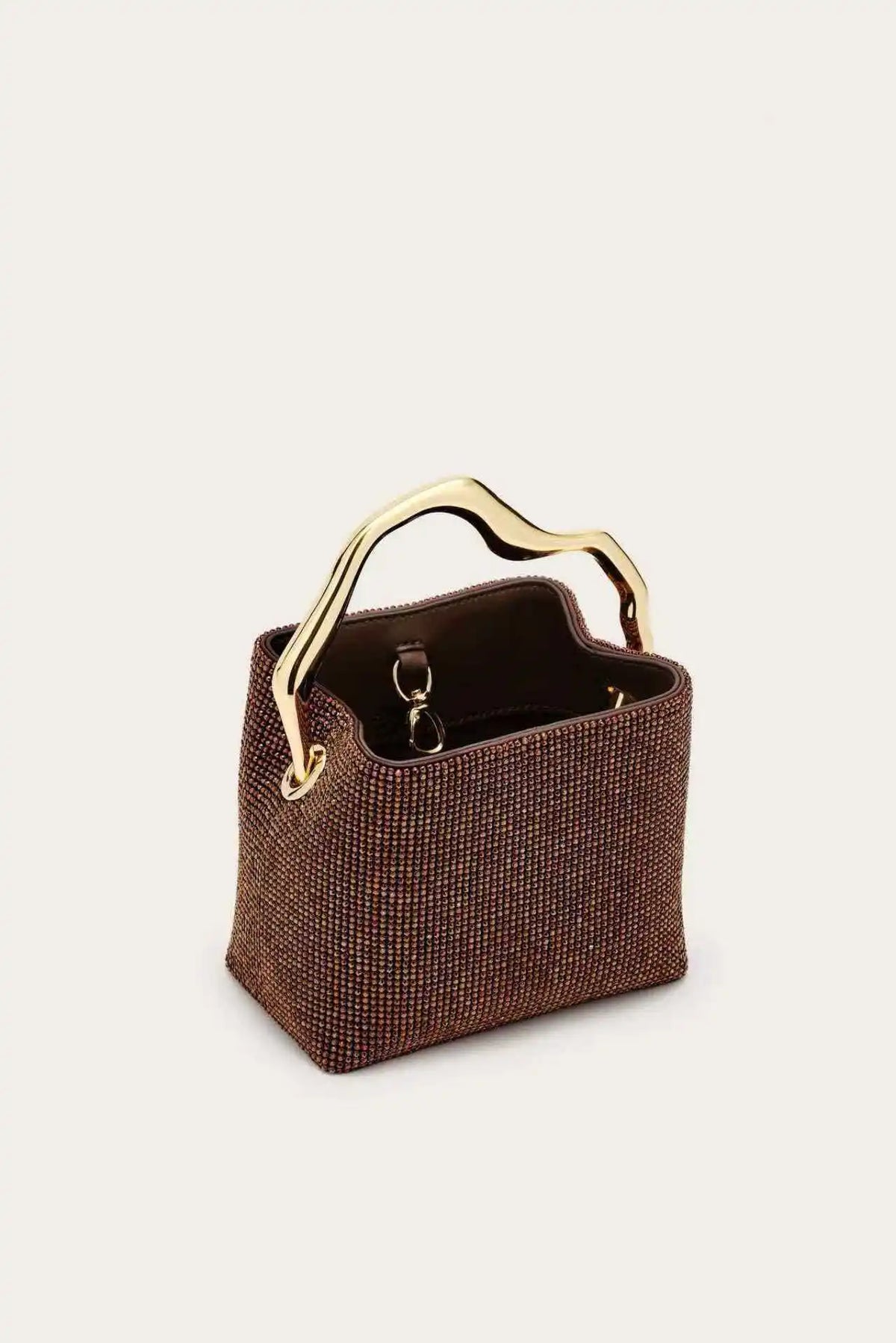 Borsa a secchiello di lusso in raso da donna, borsa a mano con strass scintillanti e cristalli, pochette da sera per matrimonio e feste, borsa a tracolla