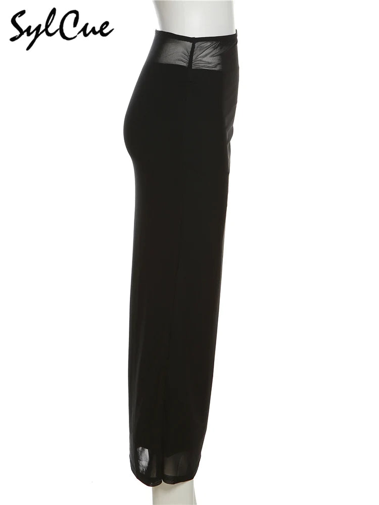 Sylcue Nero Semplice Tutto-fiammifero Casual Pendolari Estate Viaggi di Strada Fresco Gioventù Vitalità Stretto Sexy Gonna da Donna ad Alta Elasticità