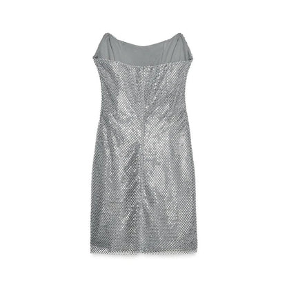 Abito corto senza maniche scintillante da donna con tutti i strass Abiti sexy senza spalline alla moda per donna Estate Nuovo outfit streetwear