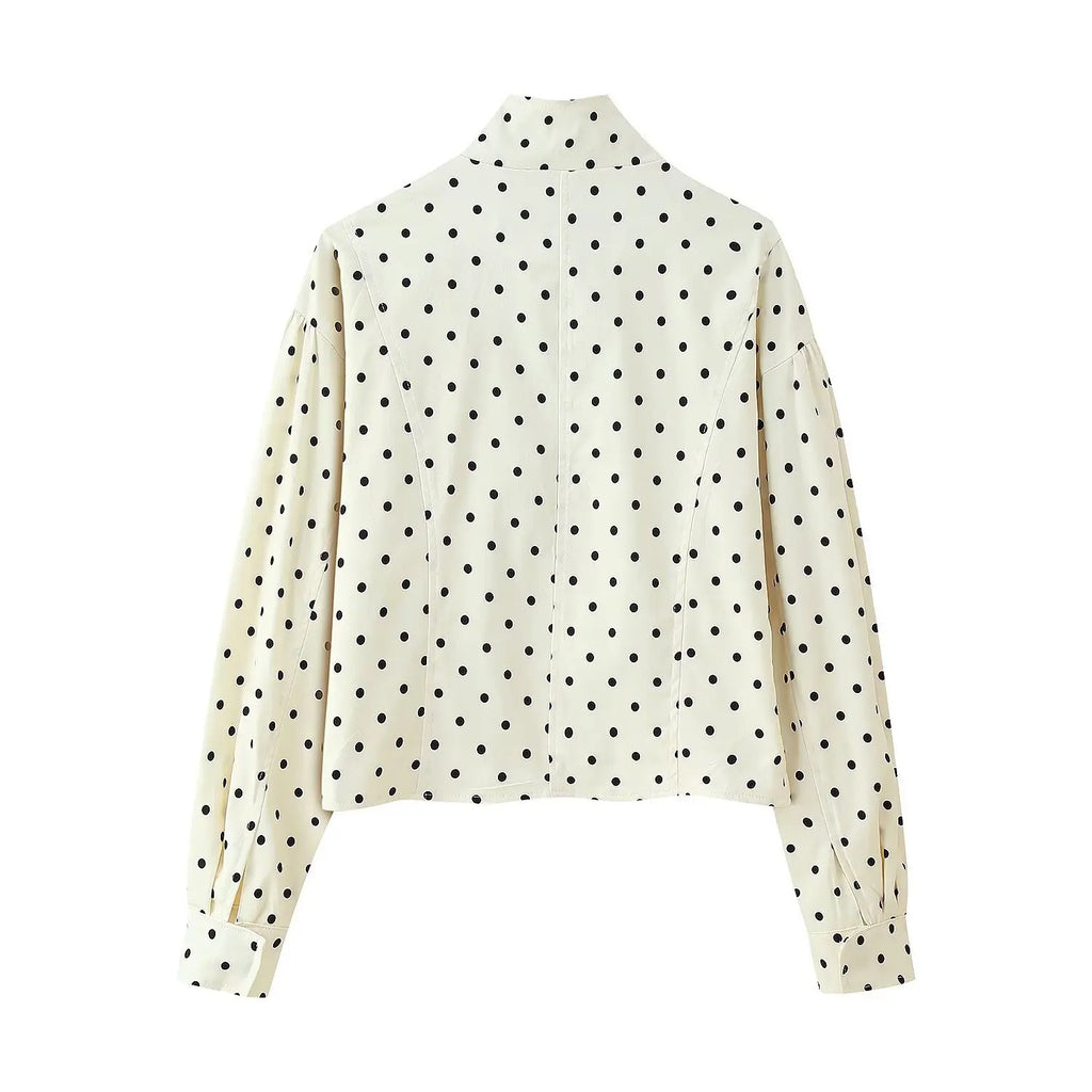 TARUXY Cappotto da giacca con stampa a pois alla moda Colletto alla coreana da donna Cappotto da lavoro a maniche lunghe Ins Hot Short Casual Giacche femminili