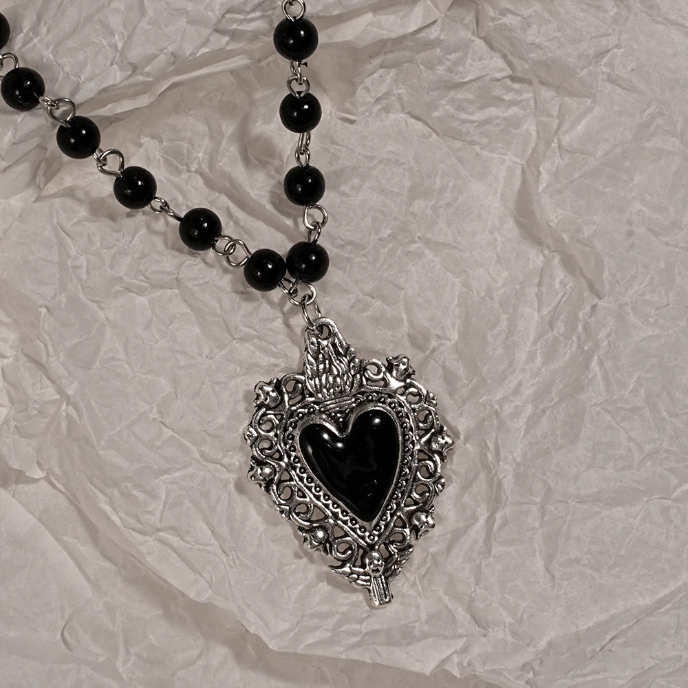 Y2K Sweet Cool Girl Collana con ciondolo croce creativa personalizzata con amore, adatta per l'uso quotidiano