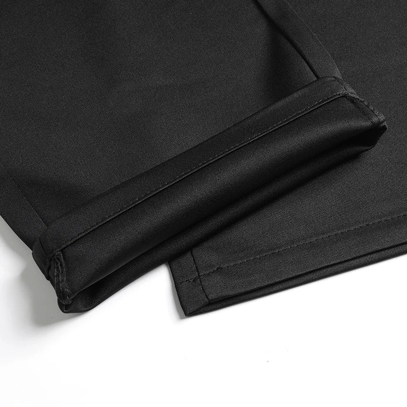 29-42 Pantaloni estivi da uomo Pantaloni casual elasticizzati dritti sottili senza traccia, senza tessuto da stiro, sensazione setosa e fresca
