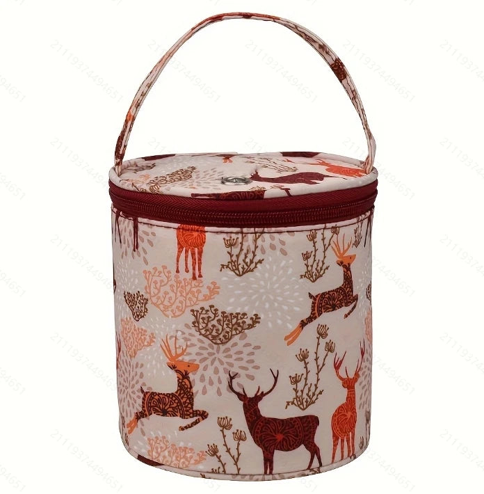 Borsa portaoggetti per filati Borse rotonde per filati di lana per maglieria Organizzatore Aghi per cucire all'uncinetto Borsa Strumenti per tessitura Accessori Ciotola Artigianato Tote