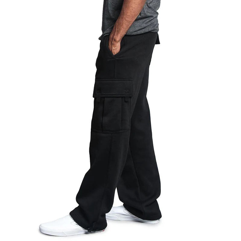 Pantaloni sportivi da uomo Pantaloni da jogging dritti per lo sport e lo streetwear Pantaloni lunghi larghi con coulisse oversize Pantaloni multitasche da uomo