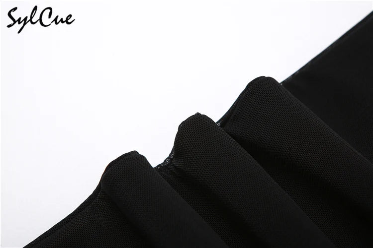 Sylcue Nero Semplice Tutto-fiammifero Casual Pendolari Estate Viaggi di Strada Fresco Gioventù Vitalità Stretto Sexy Gonna da Donna ad Alta Elasticità