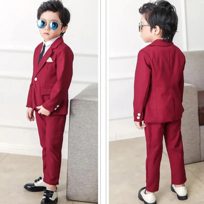 2024 Ragazzi Abiti per Matrimoni Blazer Pantaloni Bambini Abiti Formali Abiti Bambini Set da Festa Classico Teeanger Ragazzo Uniforme Scolastica
