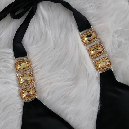2025 Costume da bagno da donna in 2 pezzi con stringhe di strass e bikini sexy da spiaggia