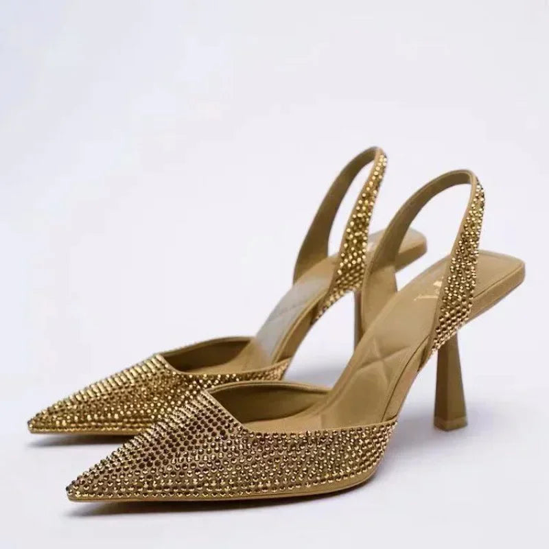 Damensandalen Sommer Neu Frühling Elegante Damen High Heels Spitze High Heels Mode Damenschuhe Sandalen