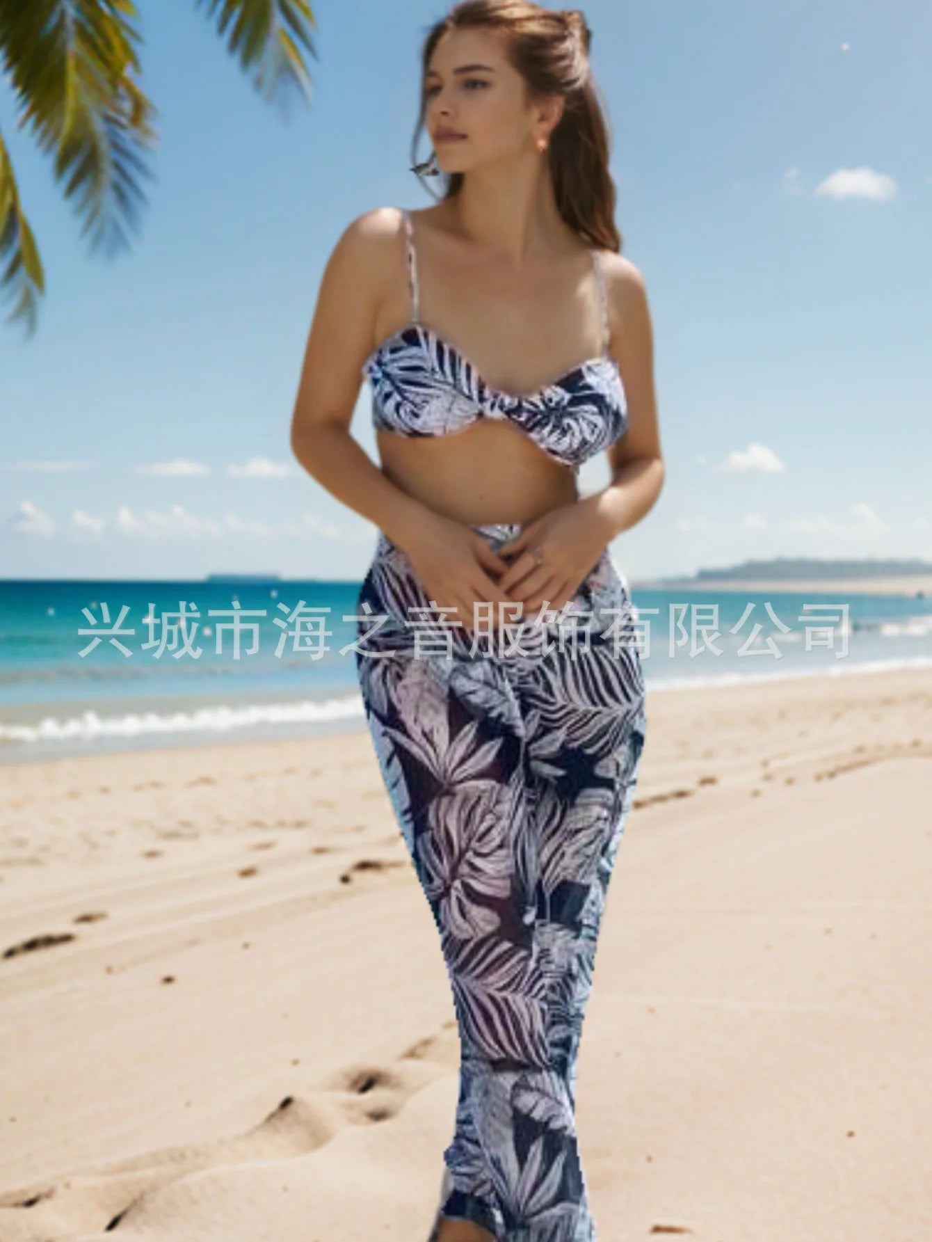 Nuovo costume da bagno bikini sexy pantaloni a rete costume da bagno da donna diviso in tre pezzi