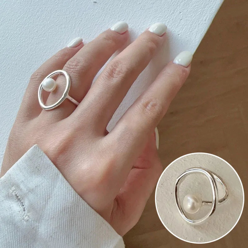 Anello goccia d'acqua in argento sterling 925 per le donne regalo geometrico punk esagerazione tendenza accessori gioielli Hiphop Dropshipping
