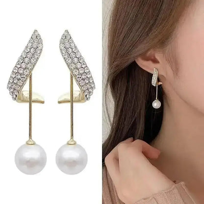 925 Ago D'argento Coreano Moda Perla Nappa Orecchini Per Le Donne Gioielli 2024 di Tendenza delle Nuove Donne di Lusso Zircone Orecchini di Perle