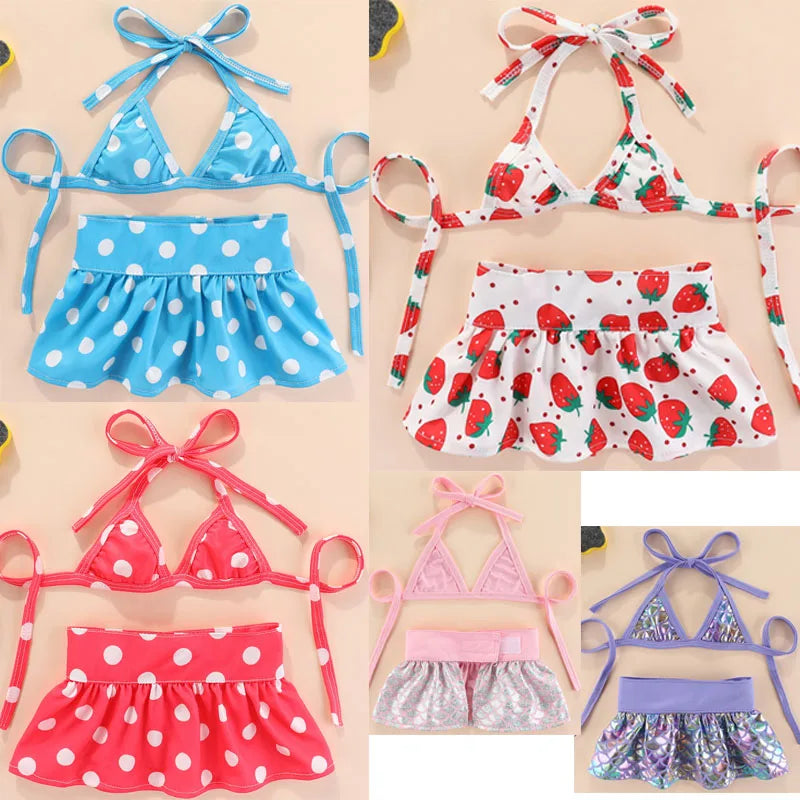 Set di vestiti alla moda per cani di piccola taglia, vestiti per cani a sirena, costume da bagno bikini per ragazze per cani di piccola taglia, Yorkshire Terrier, gonna per cuccioli, estate