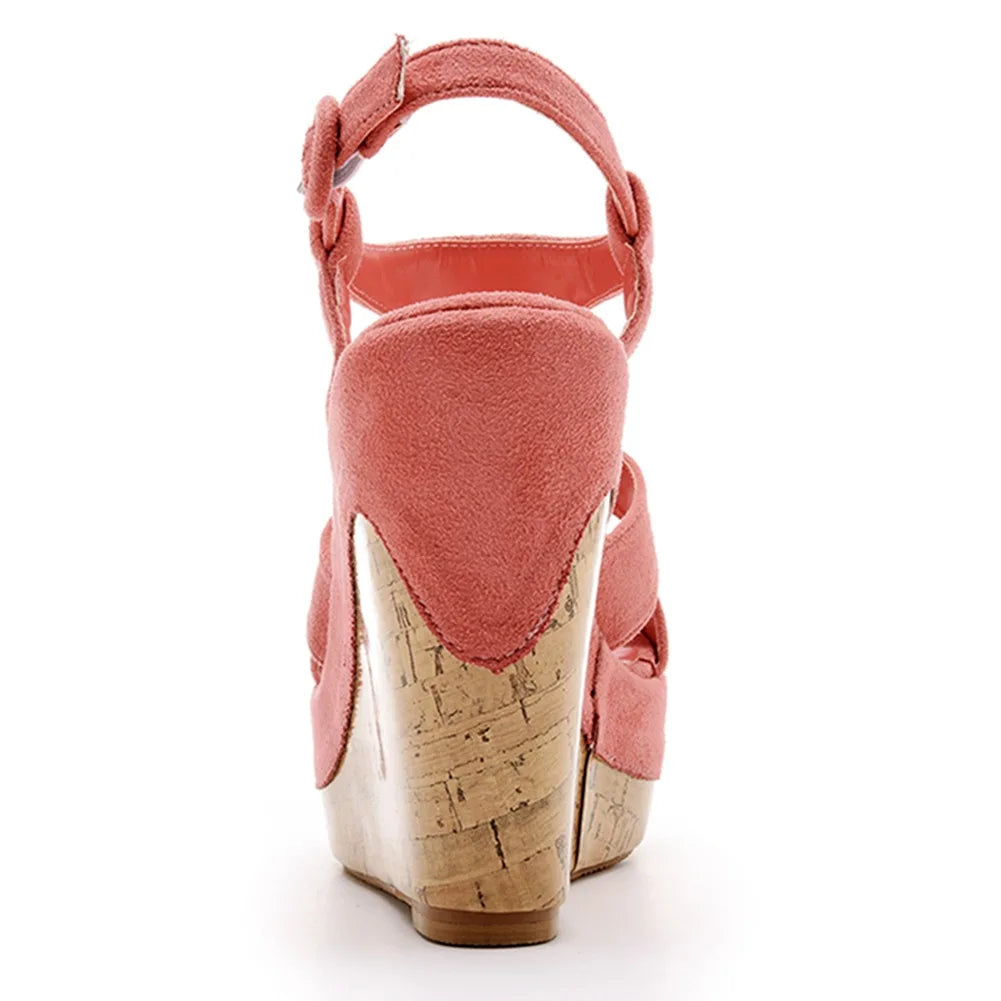 Sandali con plateau Summer Fashion Women Bohemia Style tacco alto bocca di pesce Peep Toe zeppe scarpe per le donne Sandalias De Mujer