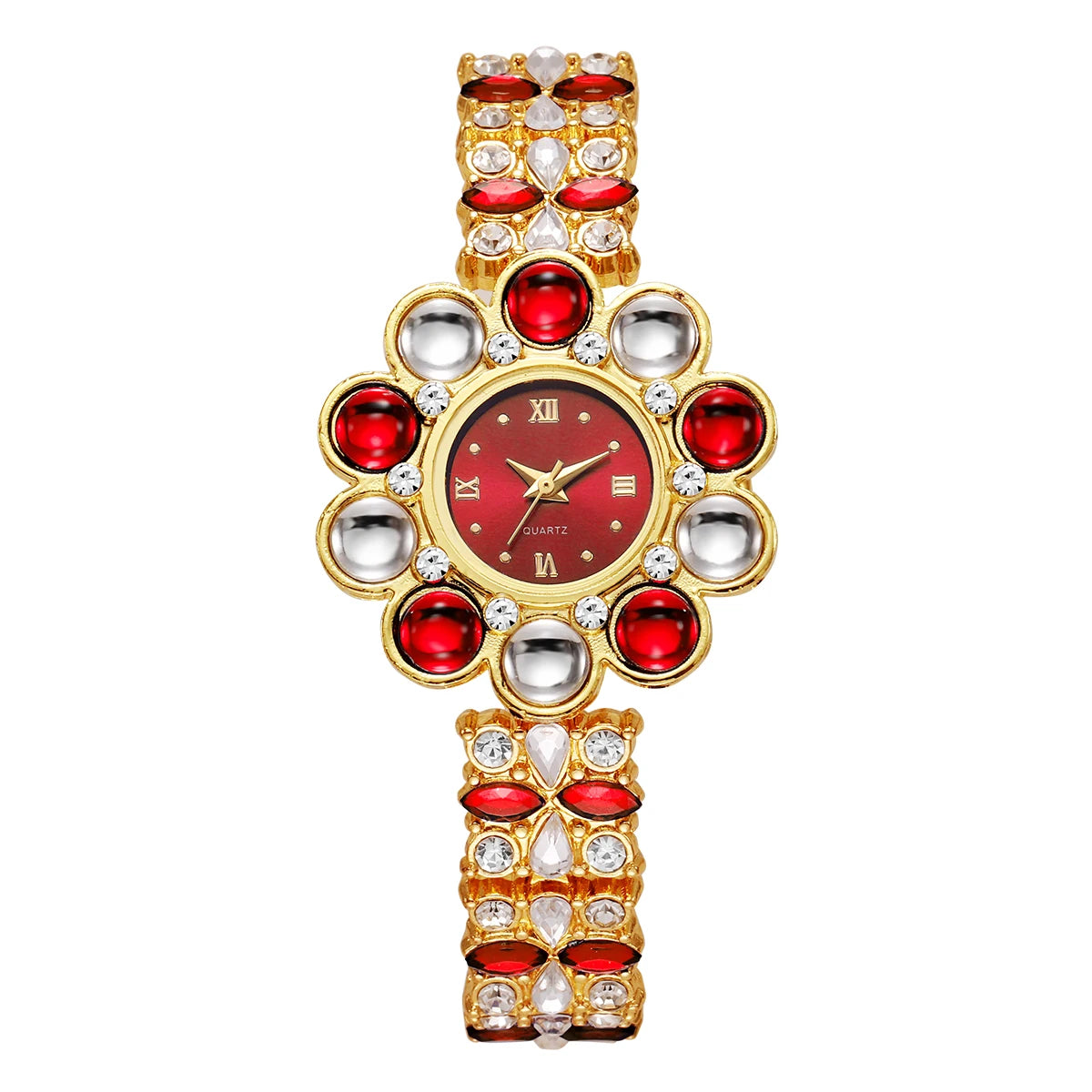Orologi da donna con strass di lusso Orologio da polso al quarzo con quadrante floreale per orologio da donna Reloj Mujer