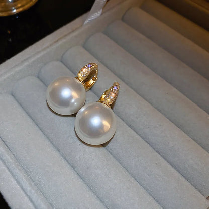 Orecchini scintillanti con zirconi e strass per le donne Orecchini a sfera rotondi Accessori da sposa per matrimoni Commercio all'ingrosso di gioielli per orecchie da festa