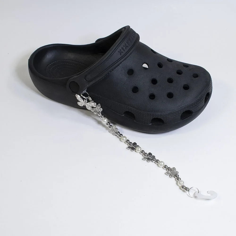 1Pcs Hip-hop Metal Sneaker Decoration Punk Fashion High-top Canvas Shoe Chain Dark Style Pin Men Women Slipper Sandal Accessorie