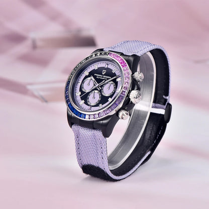 PAGANI DESIGN Orologio meccanico da uomo di lusso 40mm Orologio con cronometraggio multifunzionale Lunetta arcobaleno Vetro zaffiro Orologi da uomo PD1732