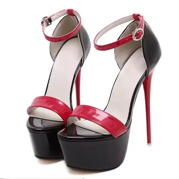 Aneikeh Vendite Calde 2026 Stile Estivo Sexy 16 Centimetri Sandali Delle Donne Tacchi Alti Open Toe Fibbie Discoteca Partito Scarpe Nero Grande Formato 15