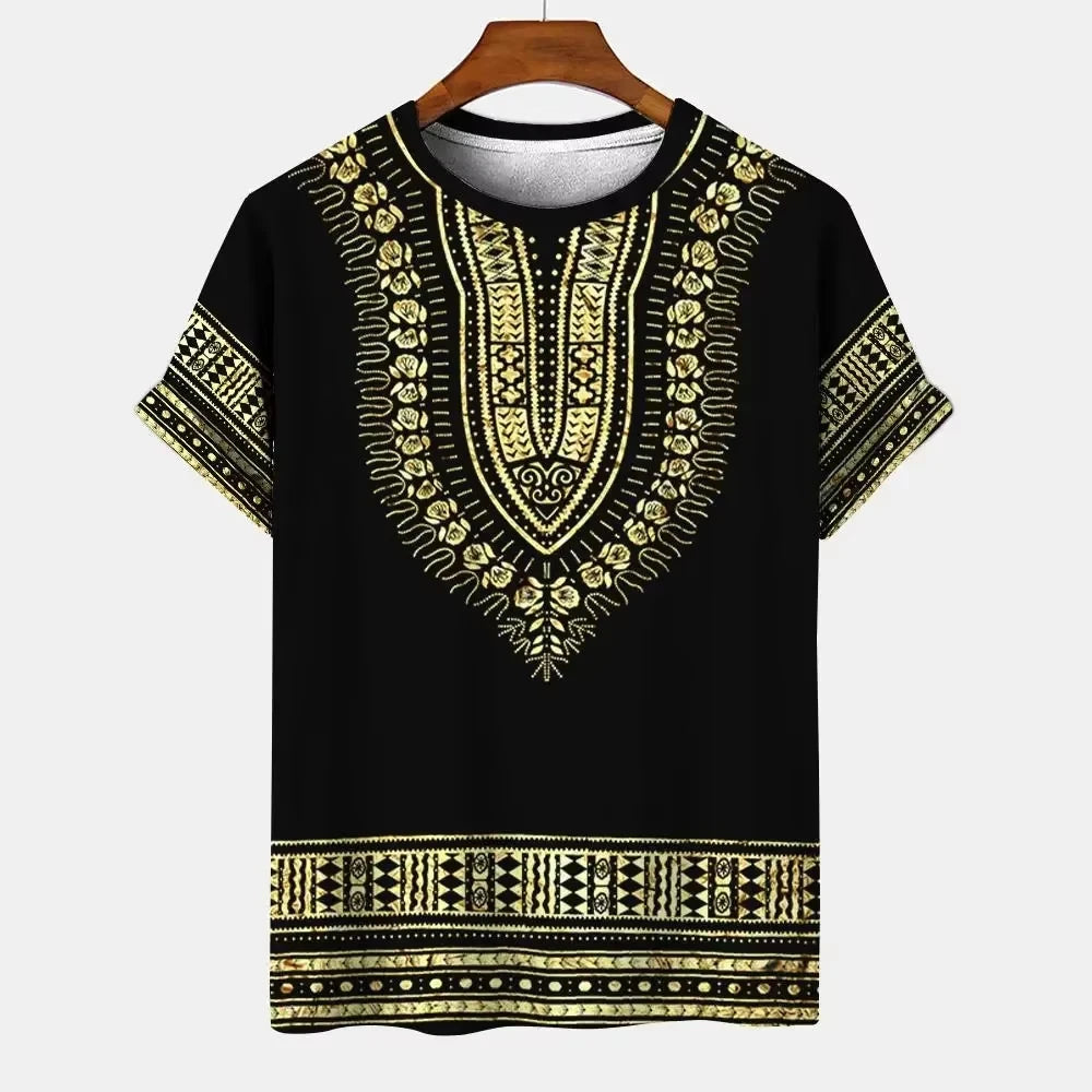 Maglietta musulmana Y2K T-shirt da uomo nuova estate Stile etnico 3d stampato Kid Manica corta Per il tempo libero Vacanza Top Donna Maglietta Abbigliamento