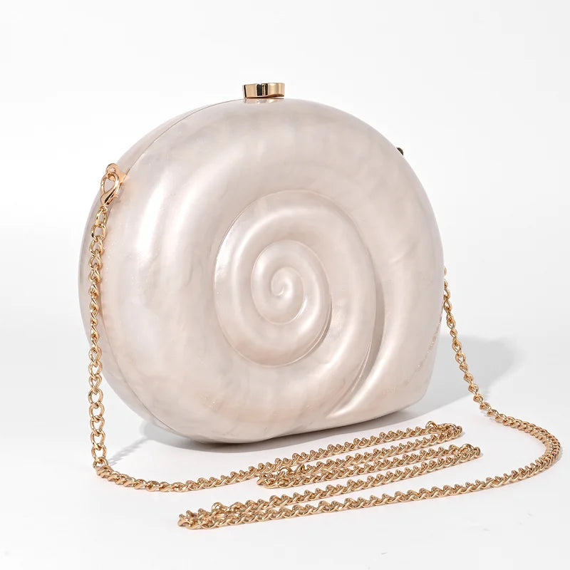 Borse per donna Portafogli Borsa a tracolla in acrilico conchiglia Borsa a tracolla da spiaggia estiva Serata di nozze Novità Borse di design di lusso