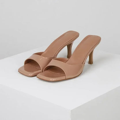 Sandales d'Été pour Femme 2026 : Claquettes Élégantes à Bout Carré, Talons Hauts de Luxe, Sexy et Décontractées pour Cérémonies et Bal de Promo