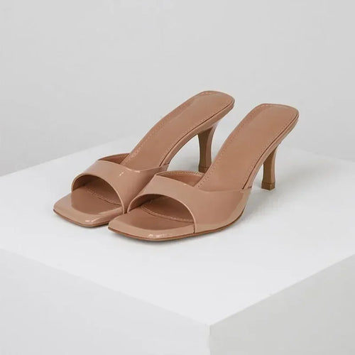 Sandales d'Été pour Femme 2026 : Claquettes Élégantes à Bout Carré, Talons Hauts de Luxe, Sexy et Décontractées pour Cérémonies et Bal de Promo