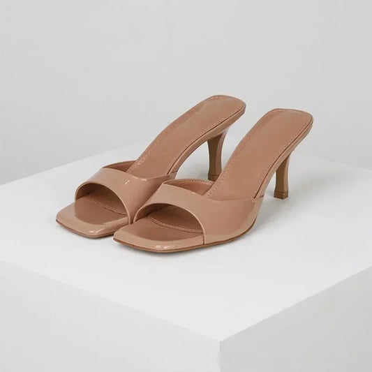 Sandales d'Été pour Femme 2026 : Claquettes Élégantes à Bout Carré, Talons Hauts de Luxe, Sexy et Décontractées pour Cérémonies et Bal de Promo