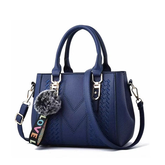Borse a tracolla ricamate Borse da donna in pelle Borse da donna Sac a Main Borsa a mano con palla per capelli da donna