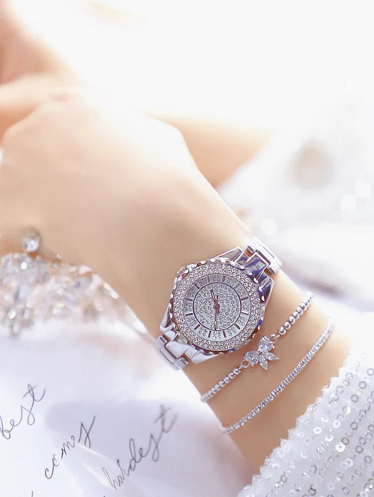 Orologi eleganti da donna con bracciale in oro 2025 Orologi da polso da donna di lusso delle migliori marche per orologio femminile Moda elegante in acciaio pieno