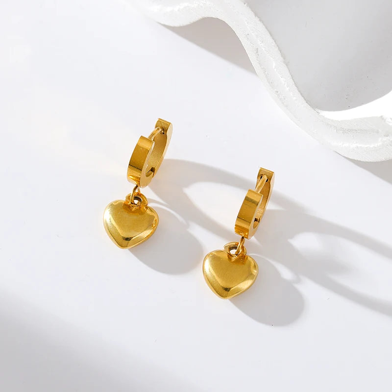 EILIECK Acciaio inossidabile 316L Cuore Amore Collana Bracciali Orecchini Set per le donne Nuovi gioielli impermeabili placcati oro 18 carati alla moda